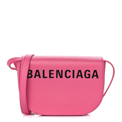 Balenciaga Signature Grained Calfskin Logo Print Ville Day Bag XS Rose Bubblegum Black 1 of 10