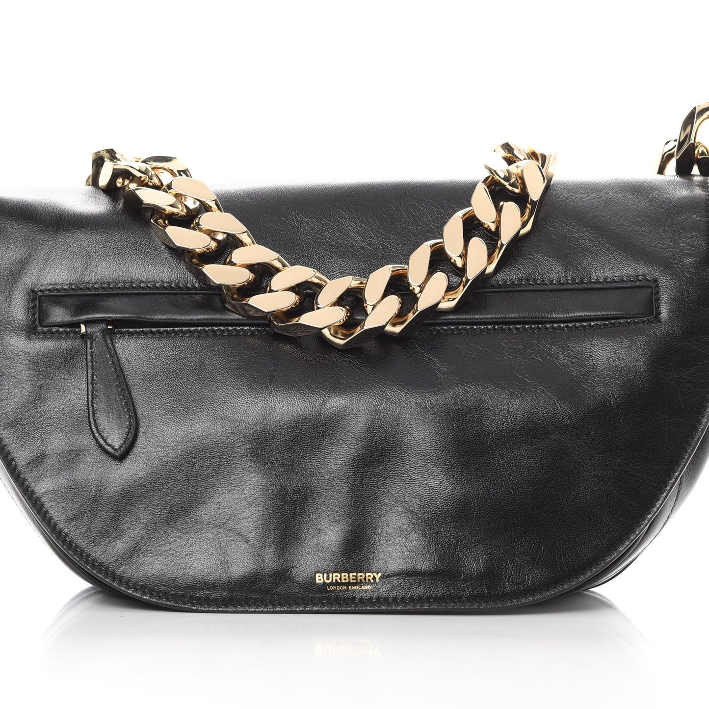 Lambskin Medium Olympia Chain Shoulder Bag Black