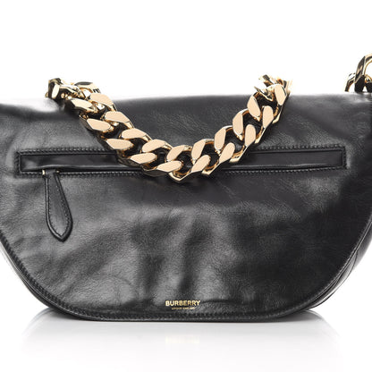 Burberry Lambskin Medium Olympia Chain Shoulder Bag Black 8 of 11