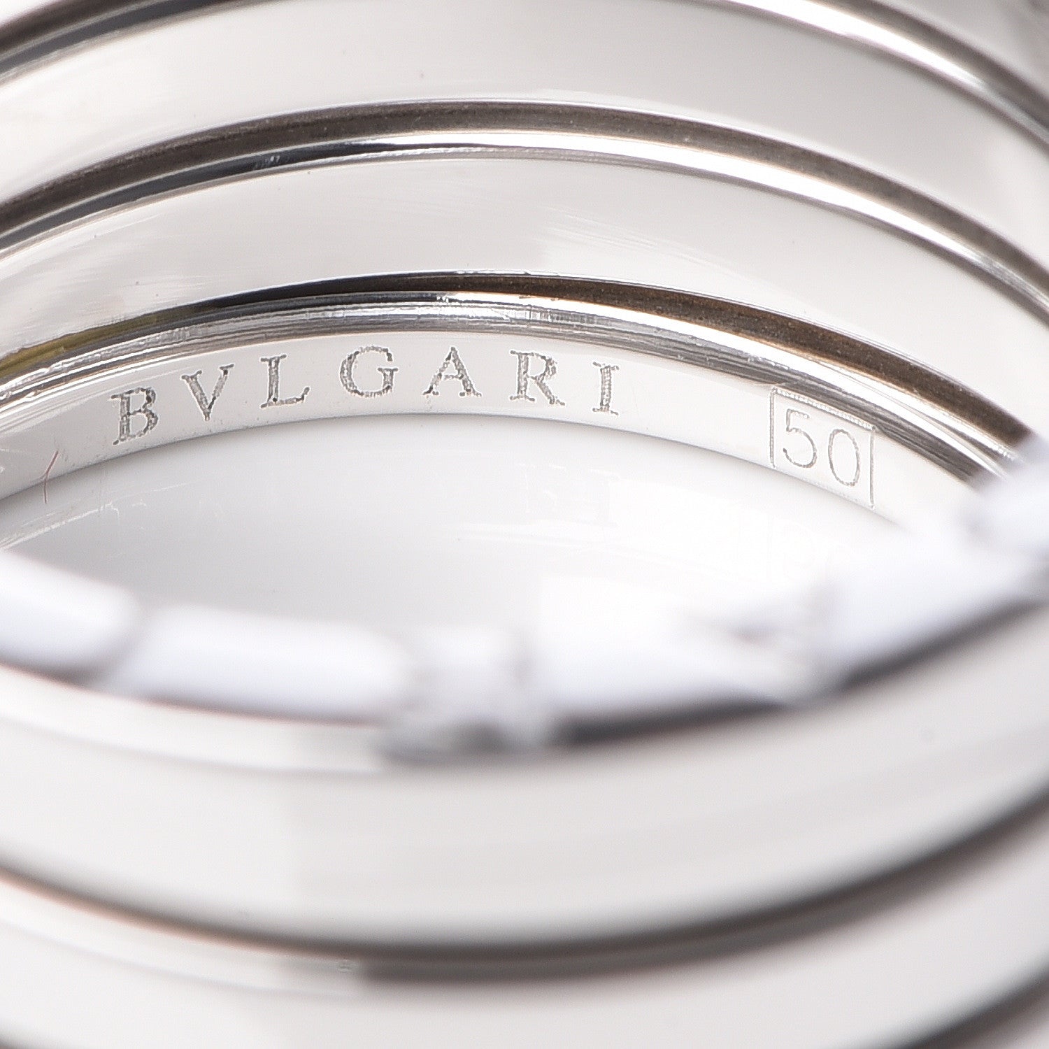 Bulgari 18K White Gold B.Zero1 Four-Band Ring 50 5.25 6 of 8