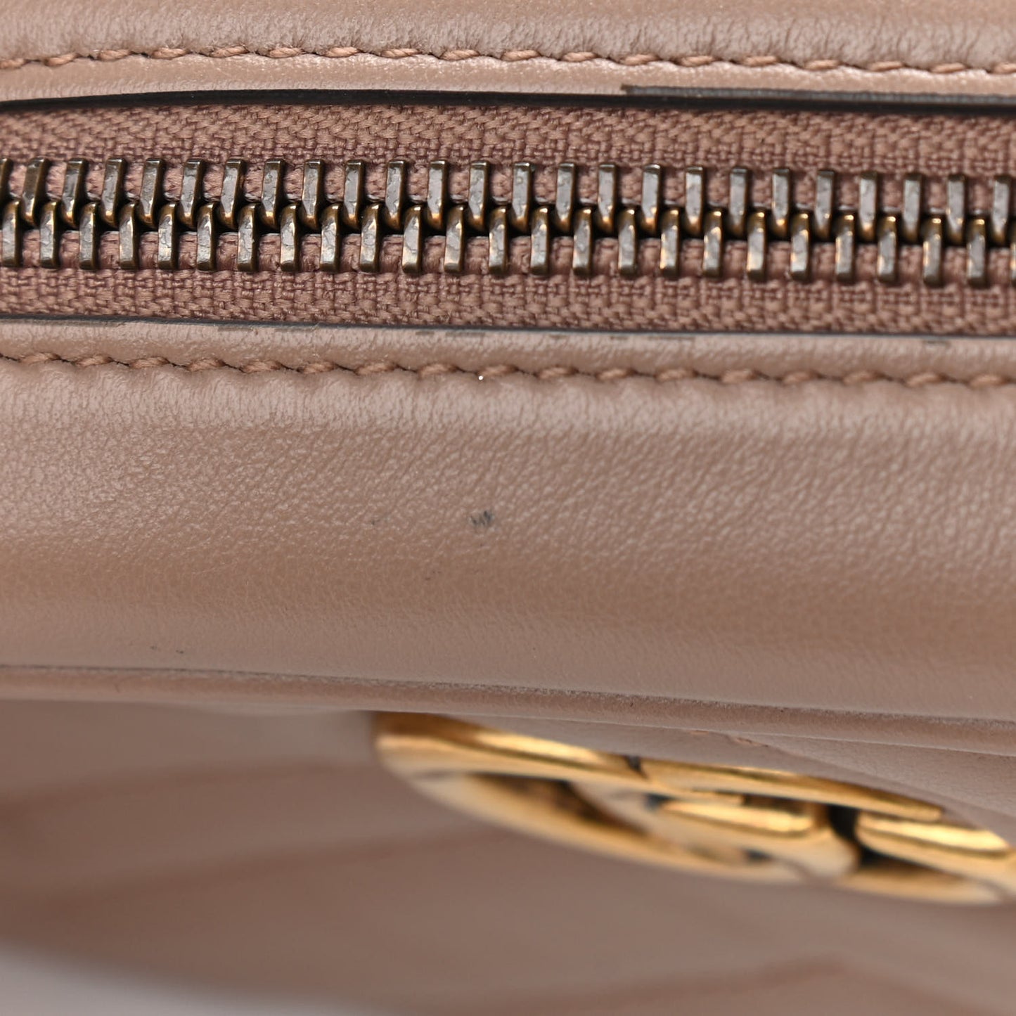 Calfskin Matelasse Mini GG Marmont Chain Shoulder Bag Porcelain Rose