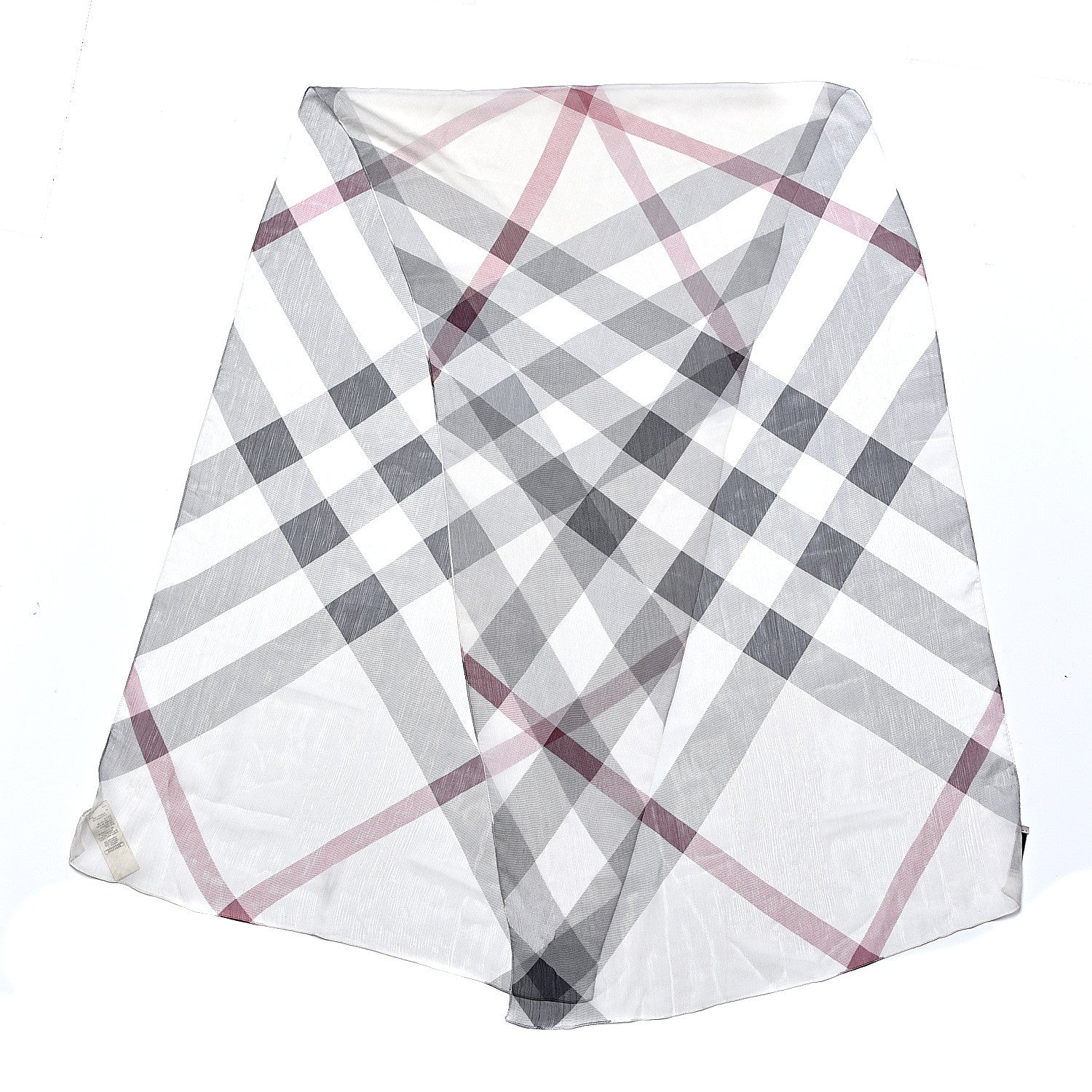 Burberry Silk Giant Check Scarf Ivory 4 of 5