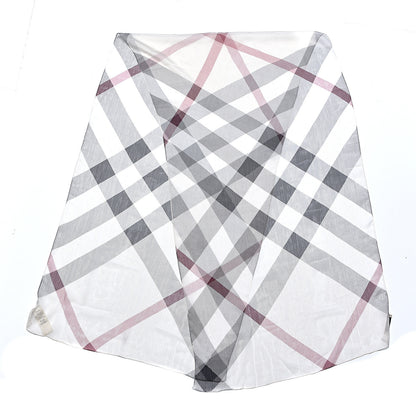 Burberry Silk Giant Check Scarf Ivory 4 of 5