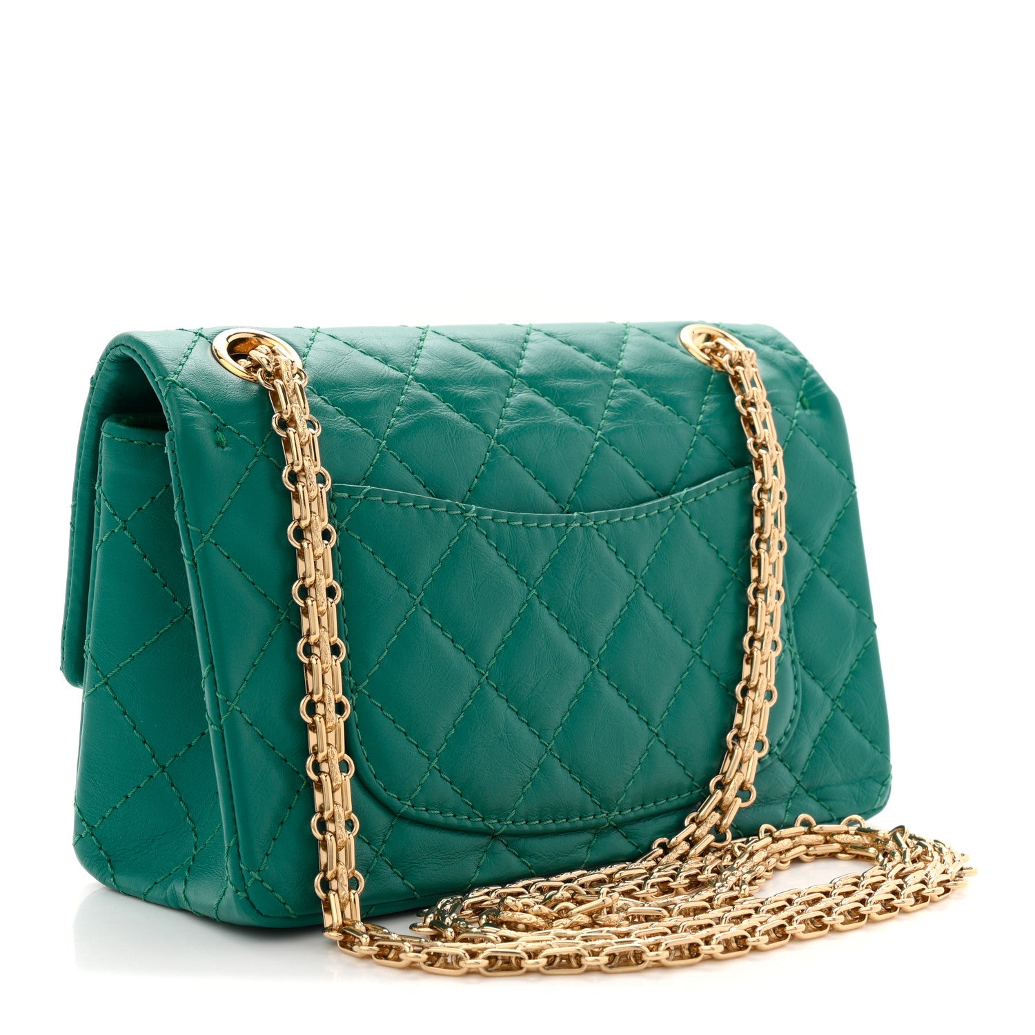 Chanel Aged Calfskin Quilted 2.55 Reissue Mini Flap Green 3 of 10
