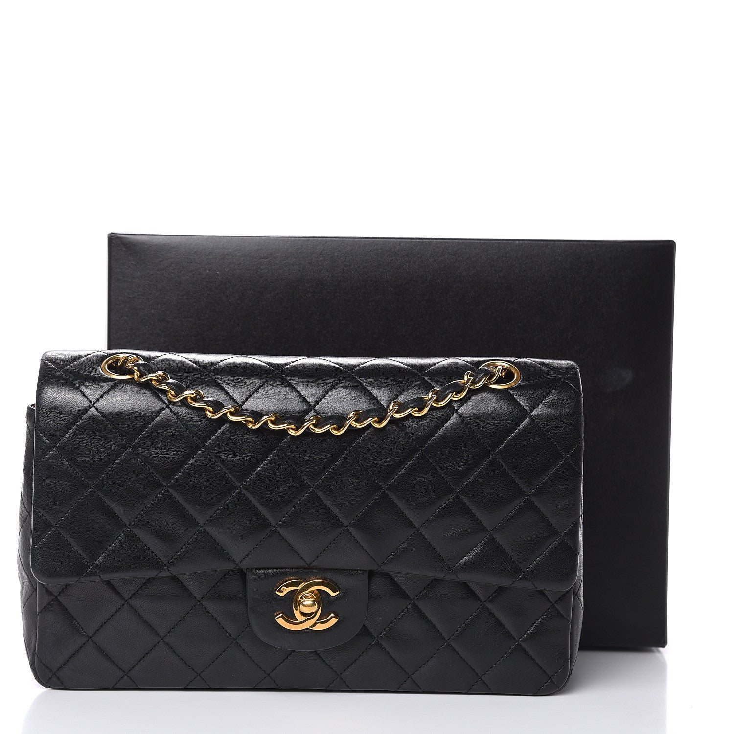 Chanel Lambskin Quilted Medium Double Flap Black 18 of 18