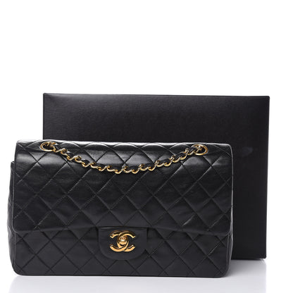 Chanel Lambskin Quilted Medium Double Flap Black 18 of 18