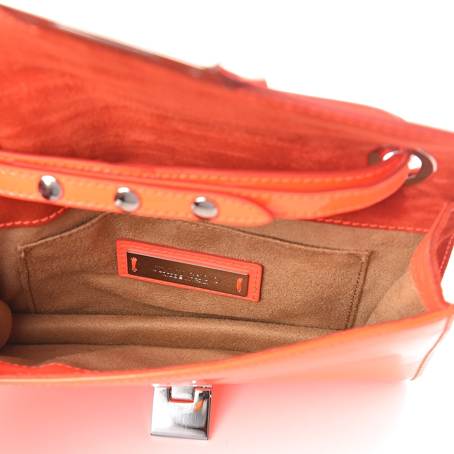 Patent Suede Rebel Crossbody Bag Orange