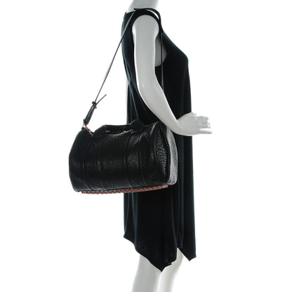 Alexander Wang Pebbled Lambskin Rocco Black Rose Gold Hardware 2 of 7