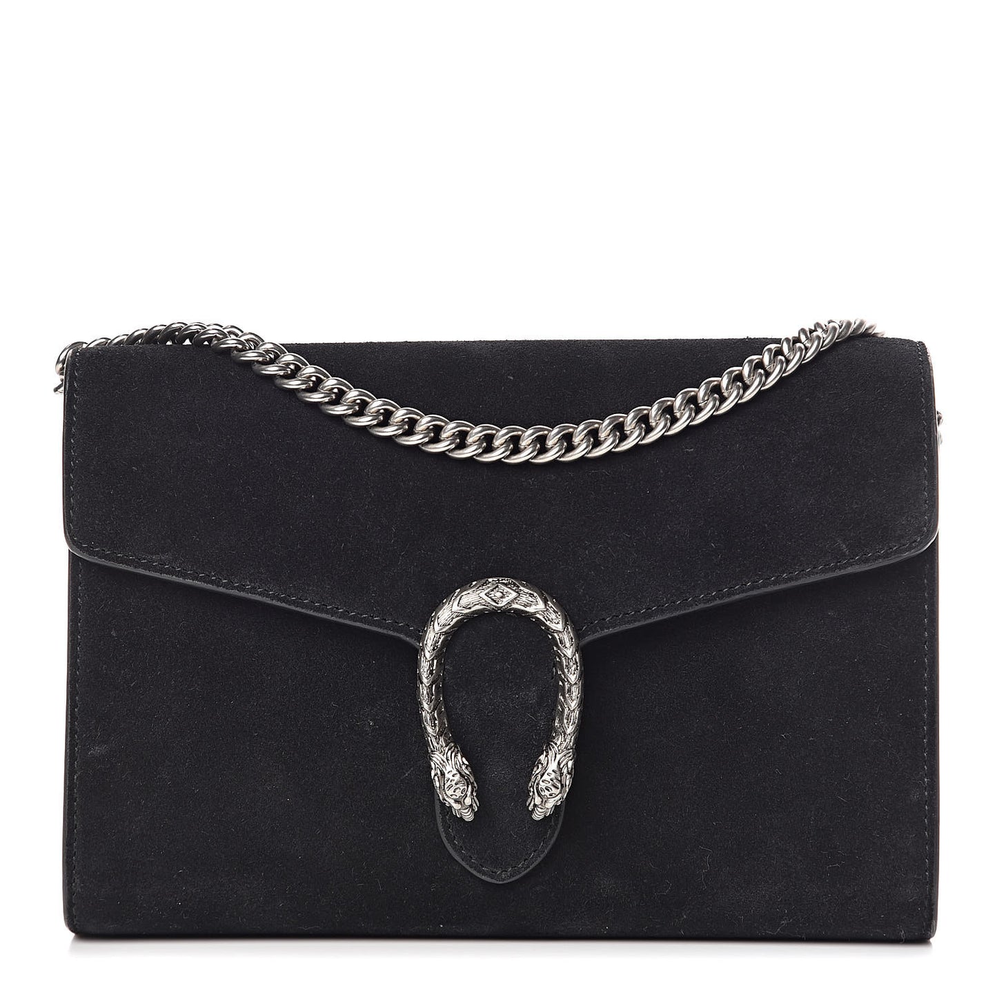 Suede Mini Dionysus Chain Wallet Black