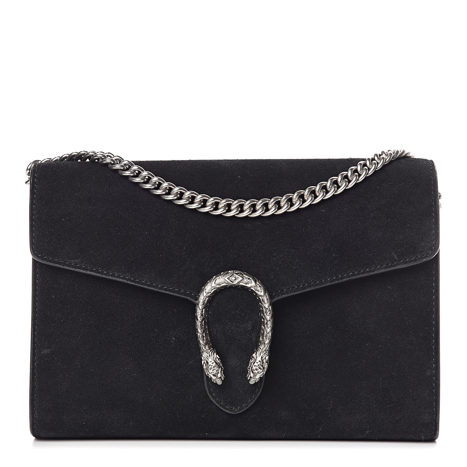Gucci Suede Mini Dionysus Chain Wallet Black 1 of 9