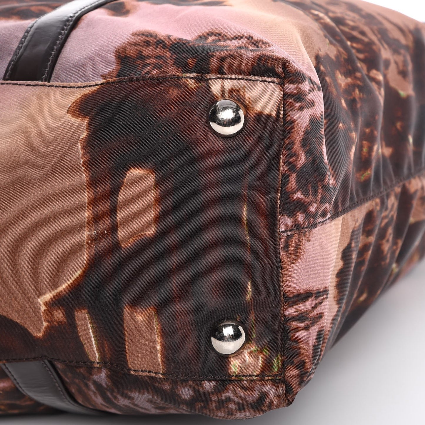 Tessuto Nylon Stampato Alabastro Print Tote Pink Brown