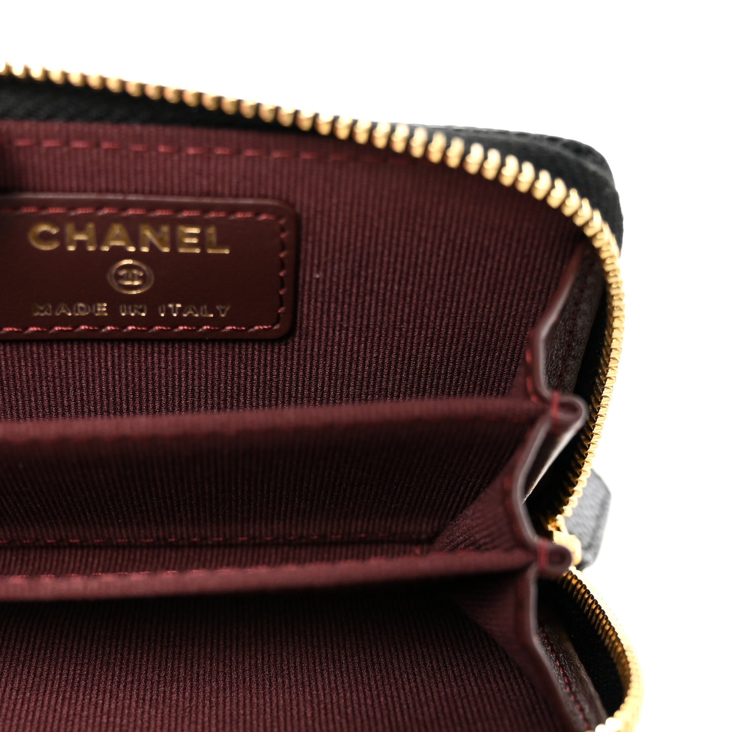 Caviar Quilted Zip Coin Purse Black