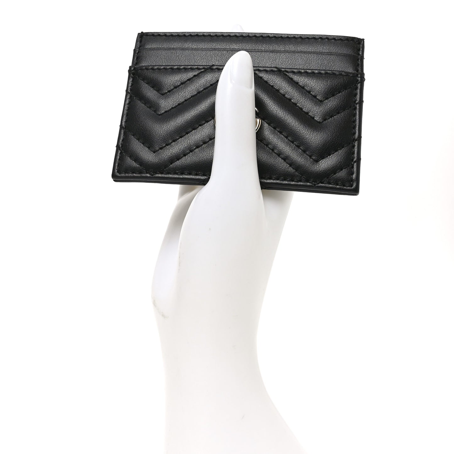 Calfskin Matelasse GG Marmont Card Holder Black