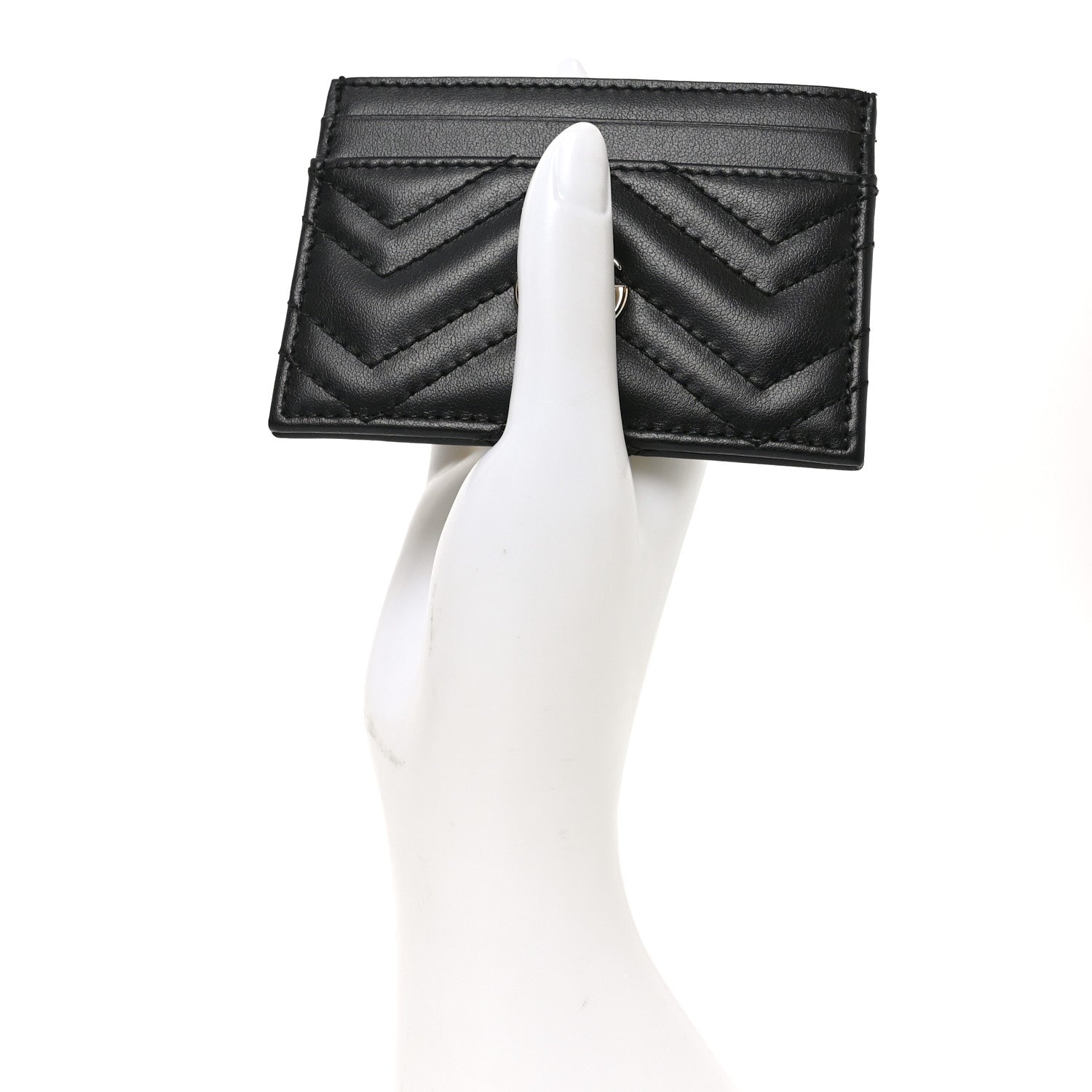 Gucci Calfskin Matelasse GG Marmont Card Holder Black 2 of 7