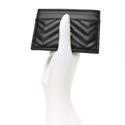 Gucci Calfskin Matelasse GG Marmont Card Holder Black 2 of 7