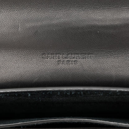 Saint Laurent Calfskin Snakeskin Effect Mini Classic Monogram Kaia Satchel Black 6 of 12