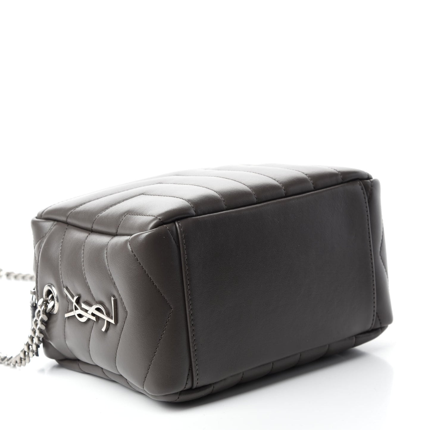 Calfskin Y Quilted Monogram Small Loulou Bowling Bag Earth