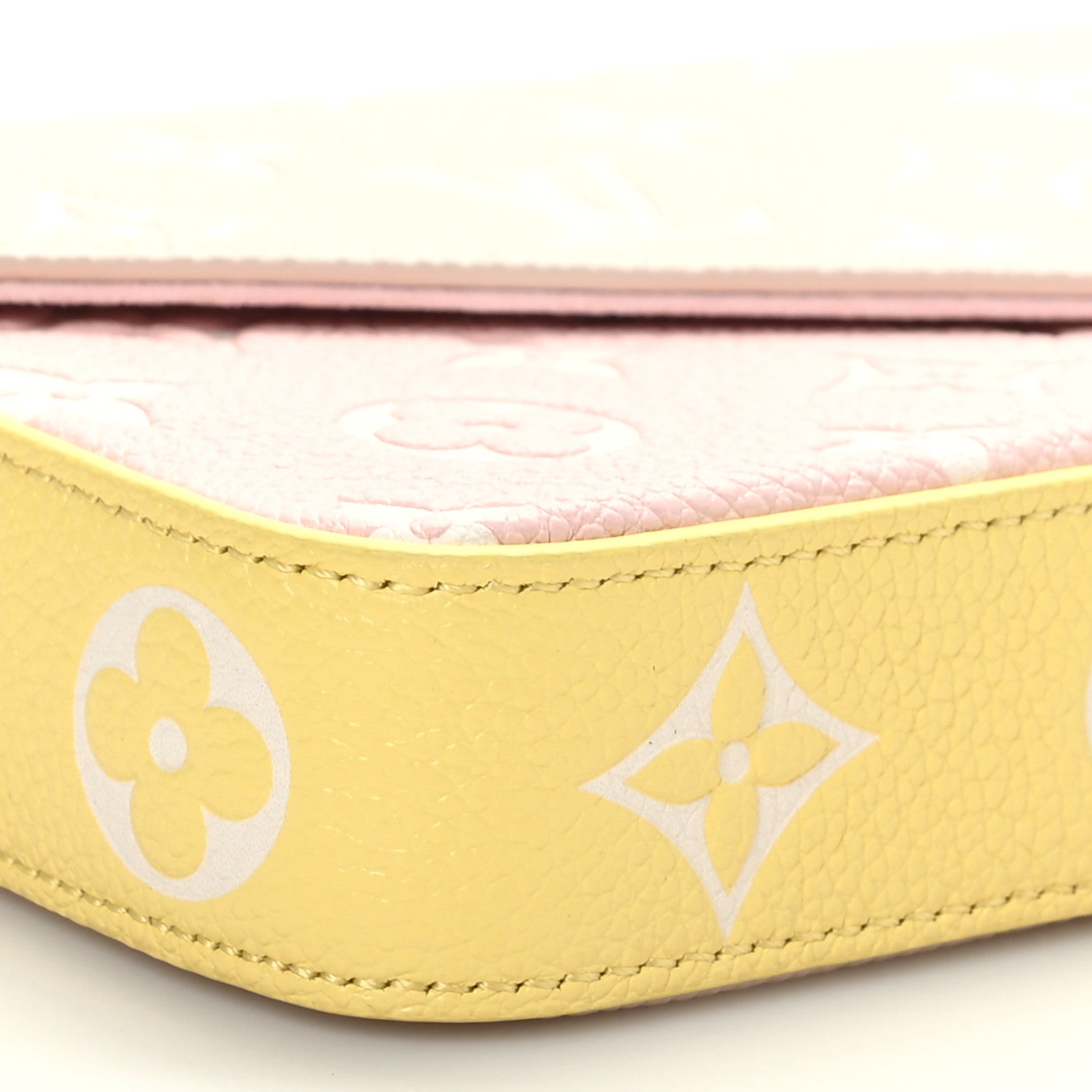 Louis Vuitton Empreinte Spring in the City Felicie Pochette Chain Wallet Pink Beige Yellow 8 of 9