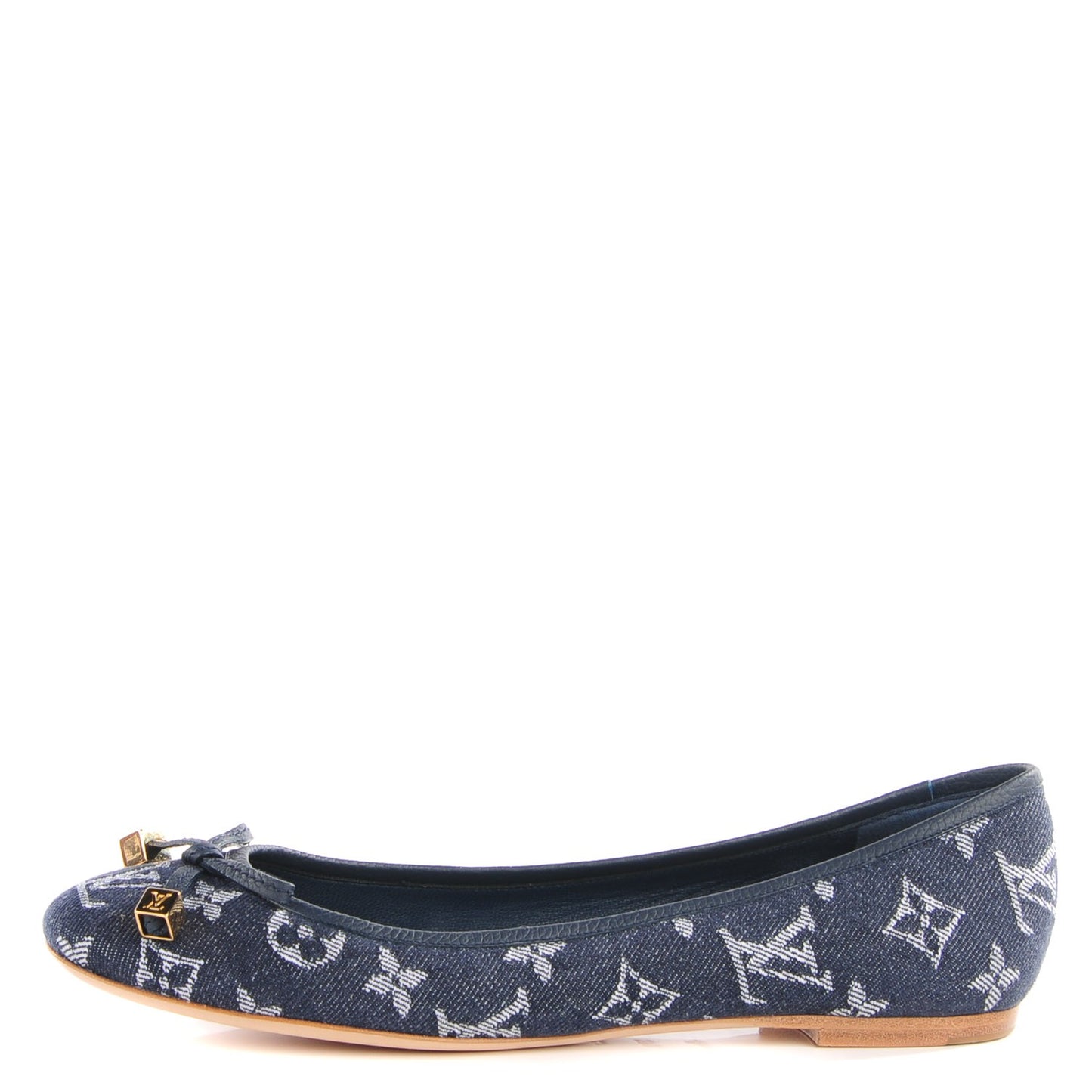 Denim Monogram Debbie Ballerina Flats 37.5 Blue