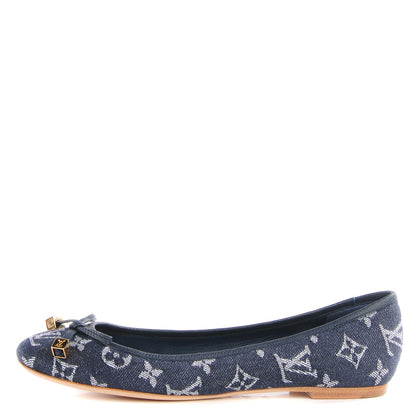 Louis Vuitton Denim Monogram Debbie Ballerina Flats 37.5 Blue 1 of 7