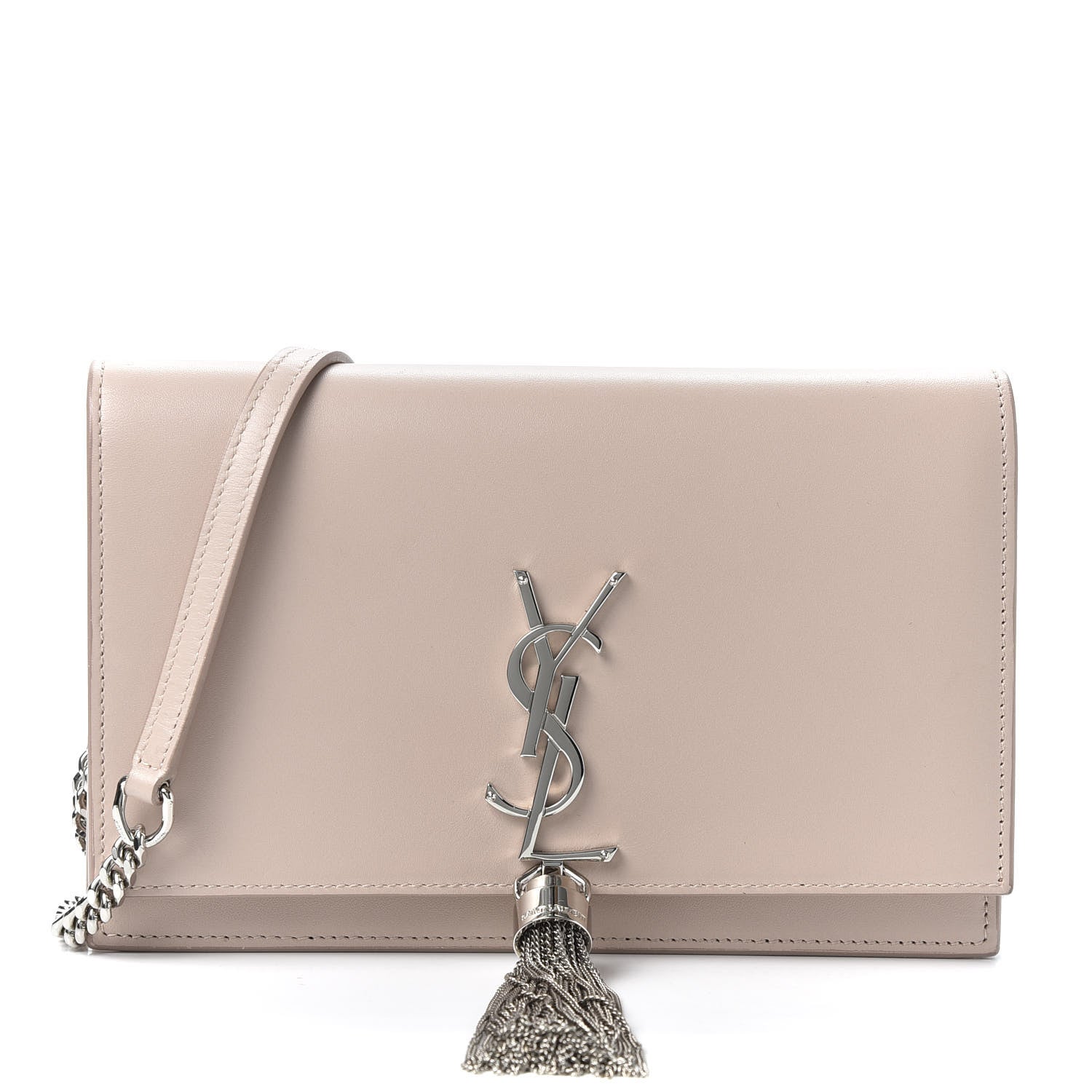 Saint Laurent Smooth Calfskin Classic Monogram Kate Tassel Chain Wallet Marble Pink 1 of 9