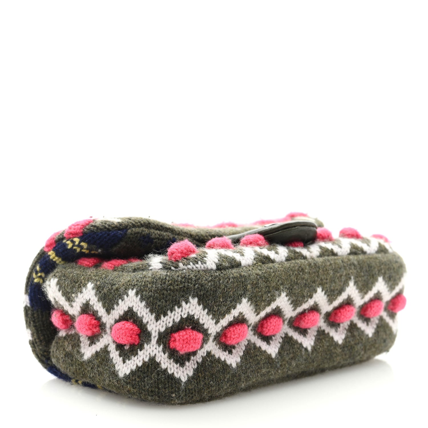 Chanel Cashmere Knit Extra Mini Single Flap Khaki Multicolor 4 of 9