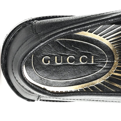 Gucci Goatskin Womens Logo 15mm Loafers 35.5 Black 8 of 10