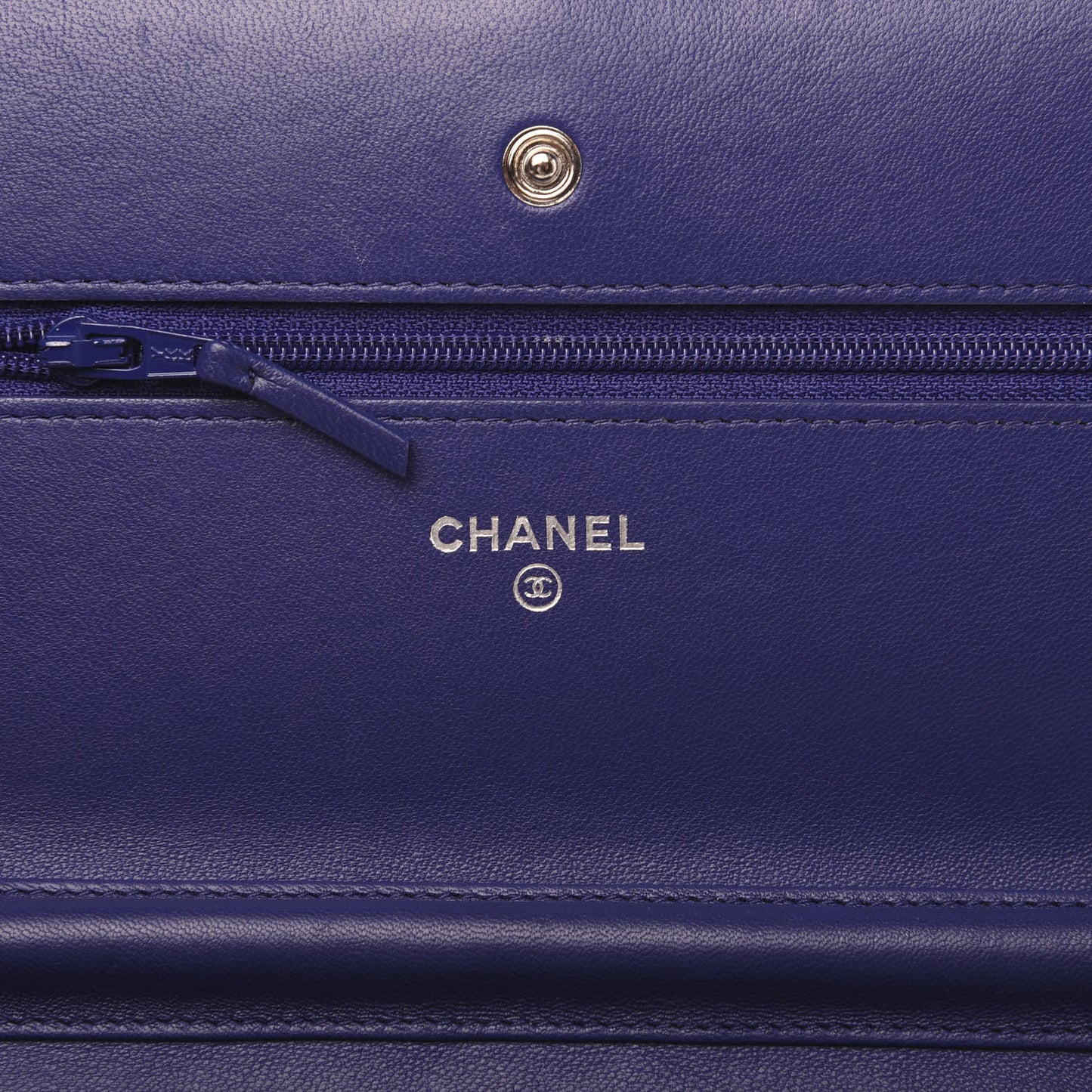 Lambskin Quilted Wallet On Chain WOC Purple