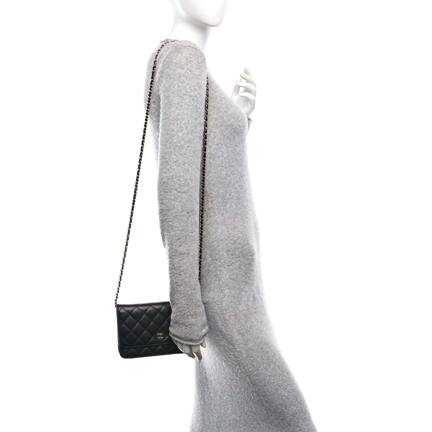 Chanel Caviar Quilted Wallet On Chain WOC Black 2 of 12