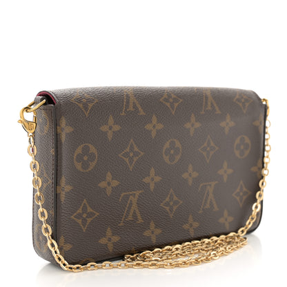 Louis Vuitton Monogram Pochette Felicie Chain Wallet Fuchsia 4 of 13