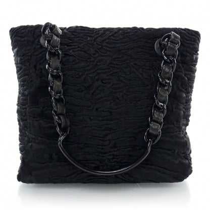 Chanel Persian Lamb Fur Tote Black 3 of 8