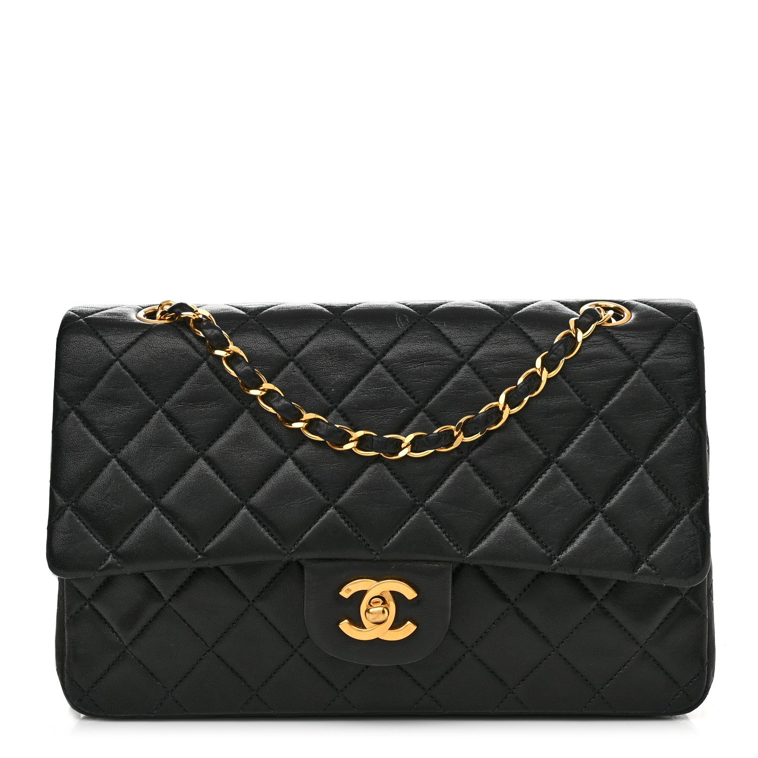 Chanel Lambskin Quilted Medium Double Flap Black 1 of 20
