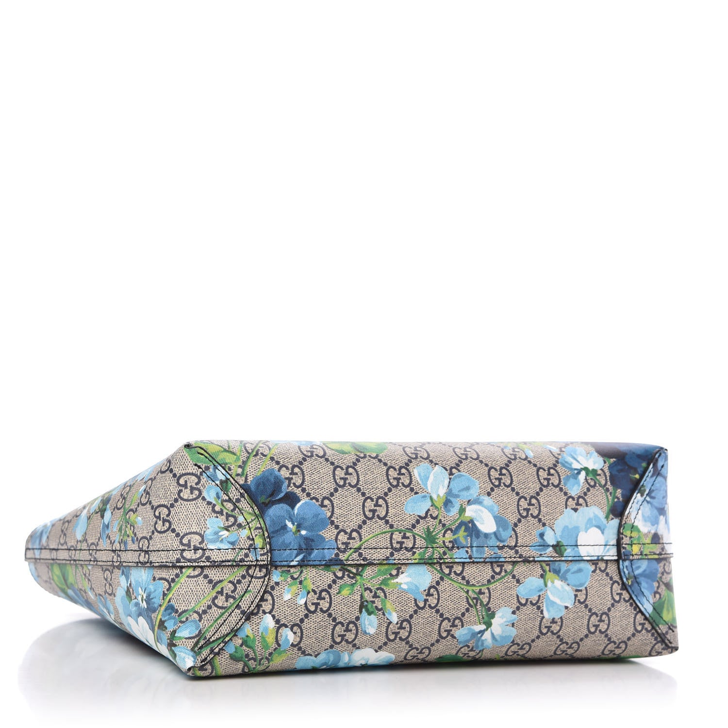 Gucci GG Supreme Monogram Blooms Small Reversible Tote Beige Blue Navy 5 of 10