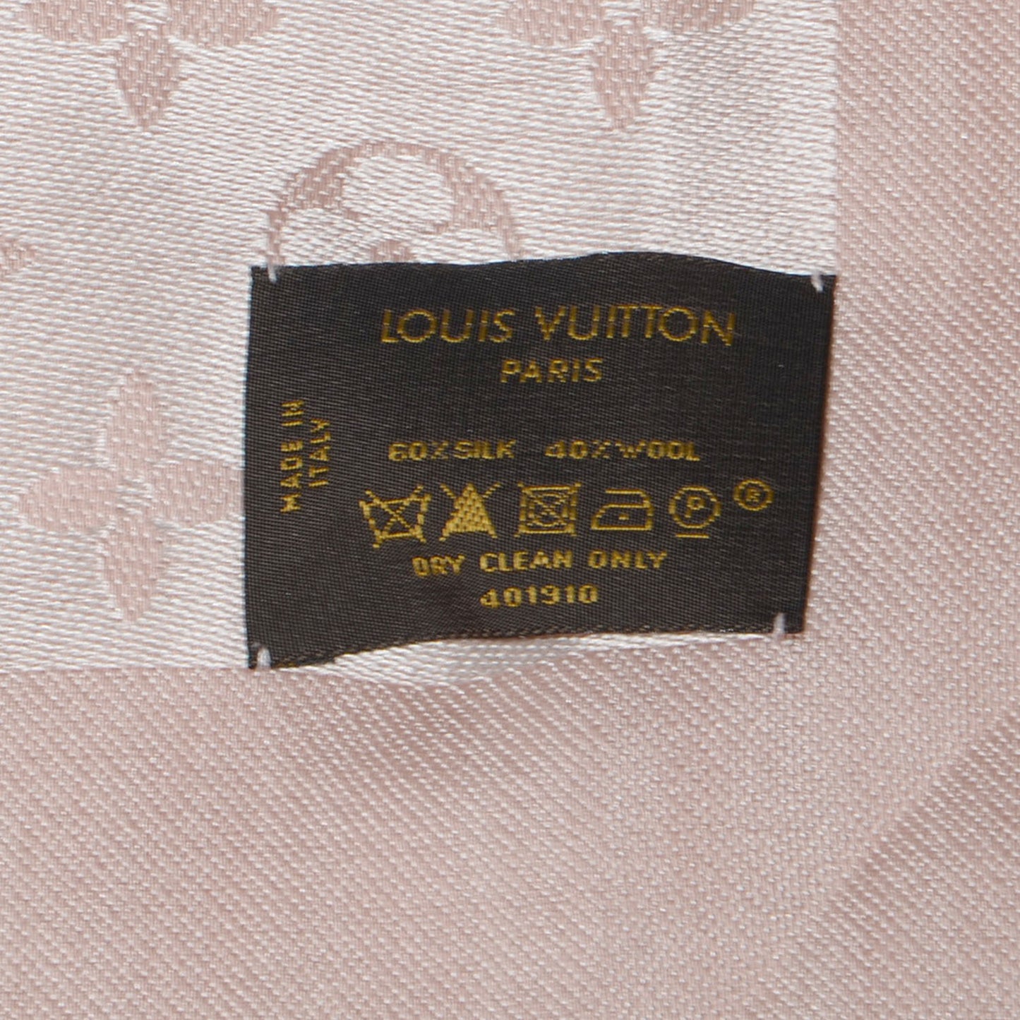 Silk Wool Monogram Denim Shawl Rose