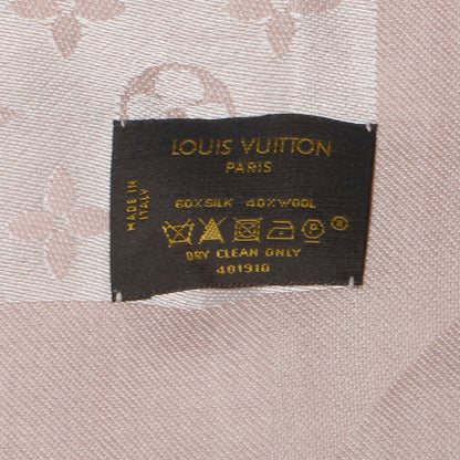 Louis Vuitton Silk Wool Monogram Denim Shawl Rose 5 of 5