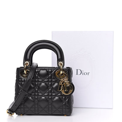 Christian Dior Lambskin Cannage Mini Lady Dior Black 10 of 10