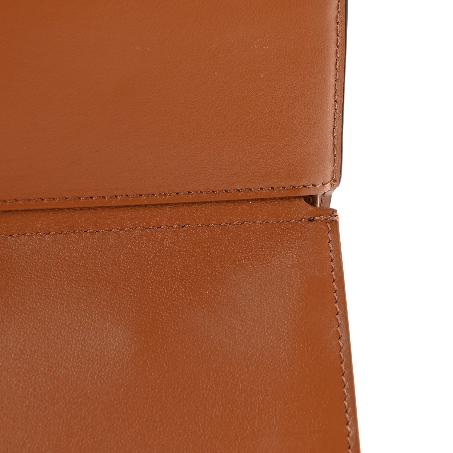 Celine Canvas Triomphe Lambskin Folded Compact Wallet Tan 9 of 10