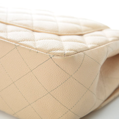 Chanel Caviar Quilted Jumbo Double Flap Beige Clair 17 of 19