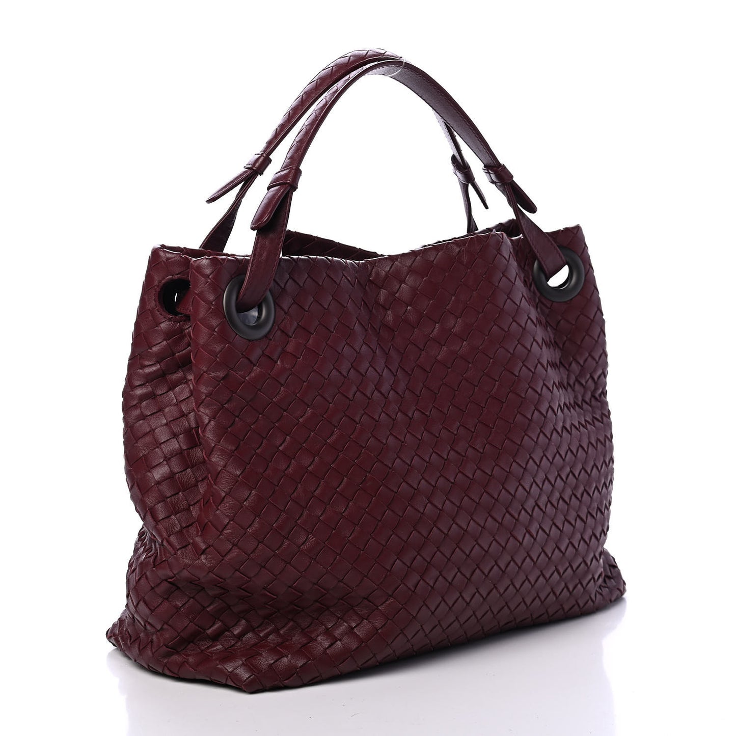 Nappa Intrecciato Medium Garda Bag Dark Red