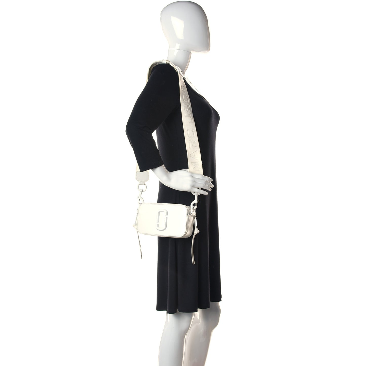 Saffiano Small Snapshot Camera Bag White