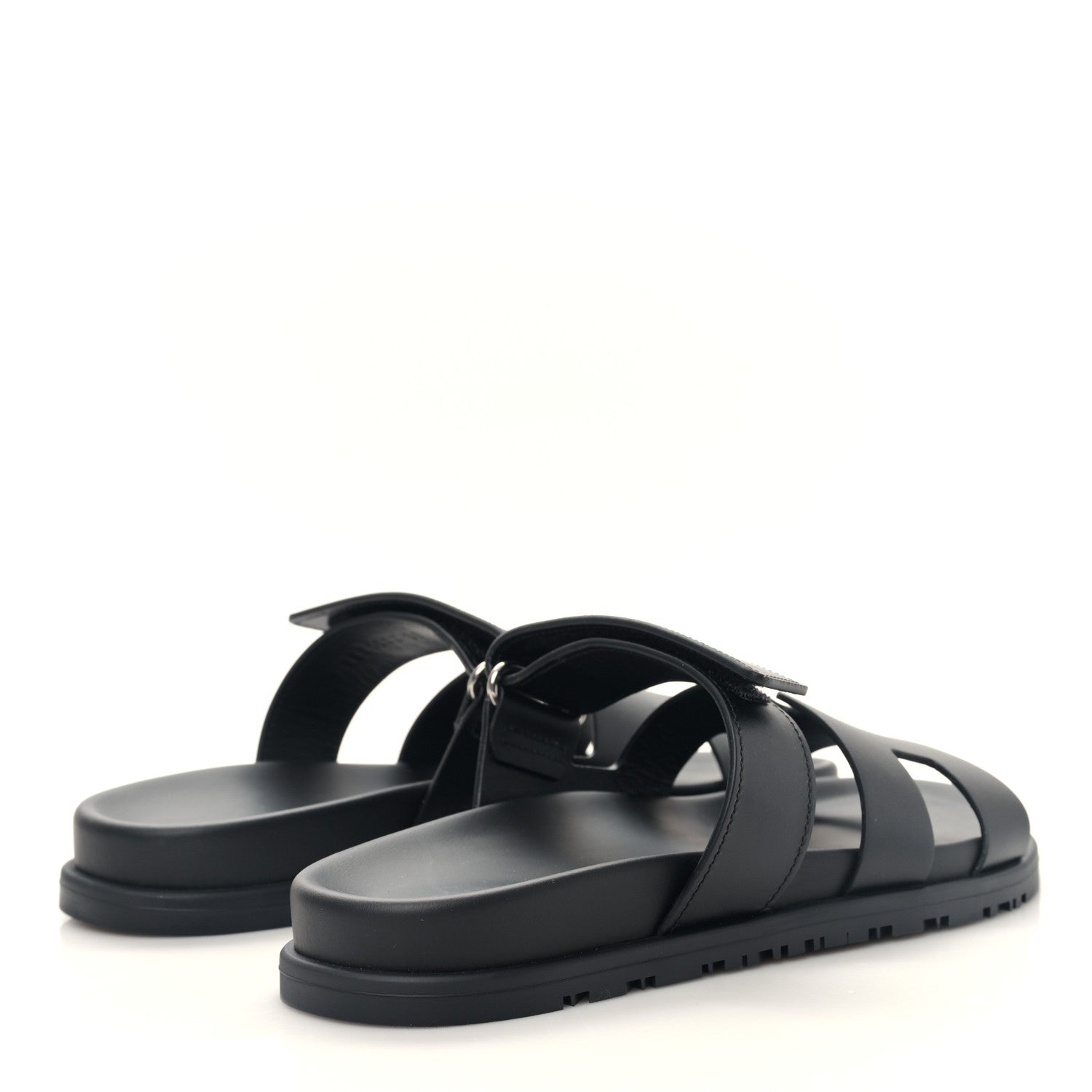 Hermes Calfskin Womens Chypre Sandals 37 Black 4 of 9