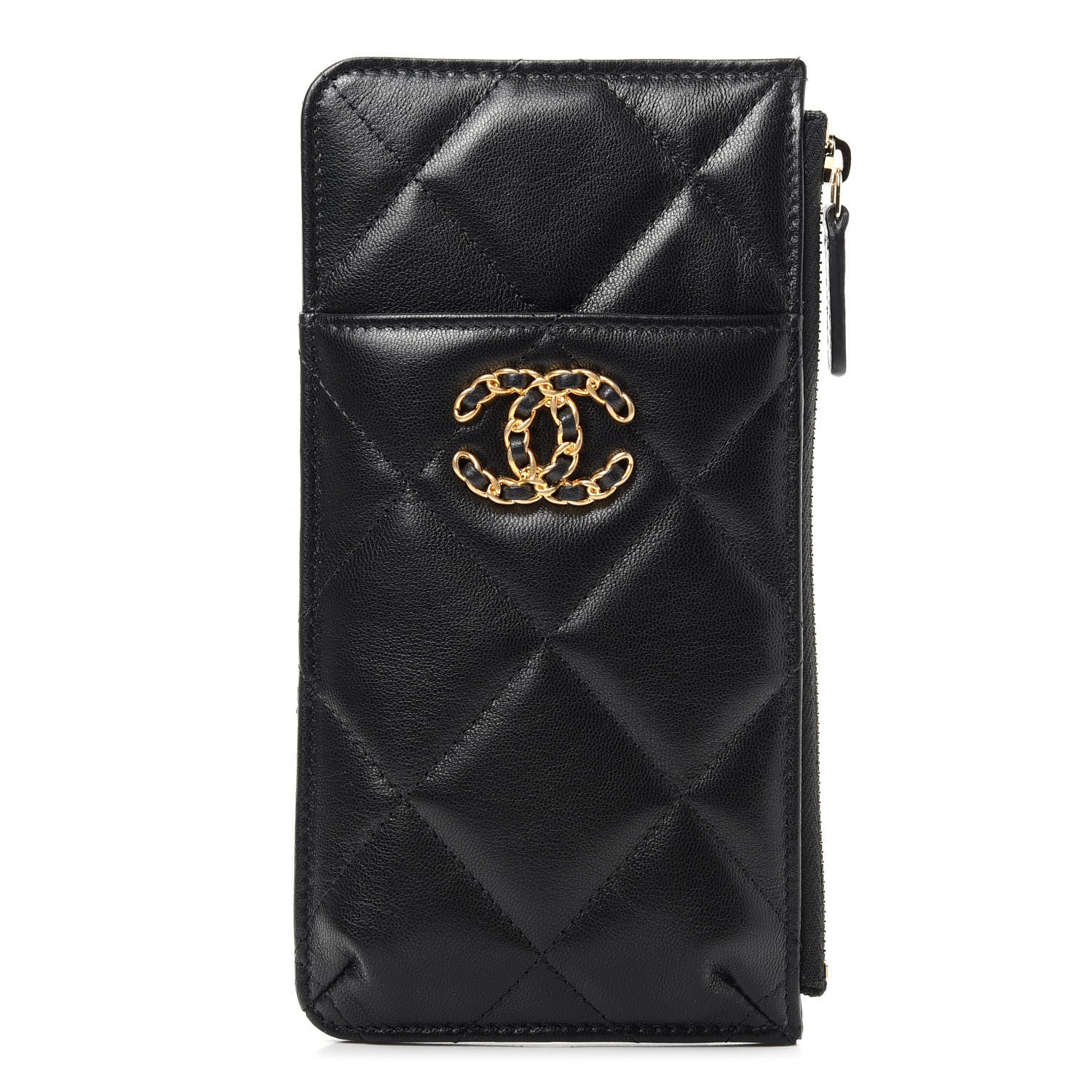 Chanel Lambskin Quilted 19 Phone and Card Holder Black 1 of 8