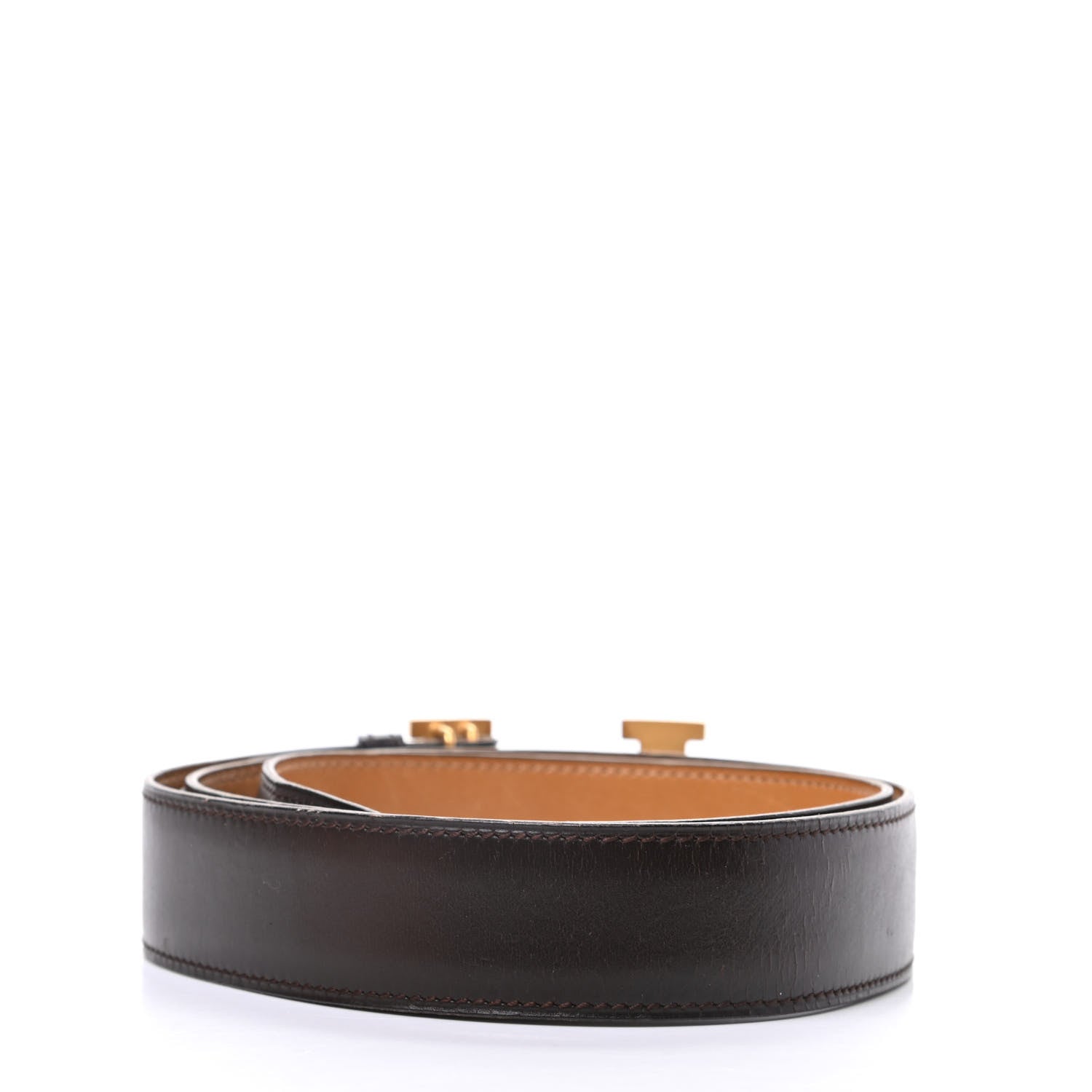 Hermes Box 32mm Fold Over H Belt 90 Chocolate 2 of 6