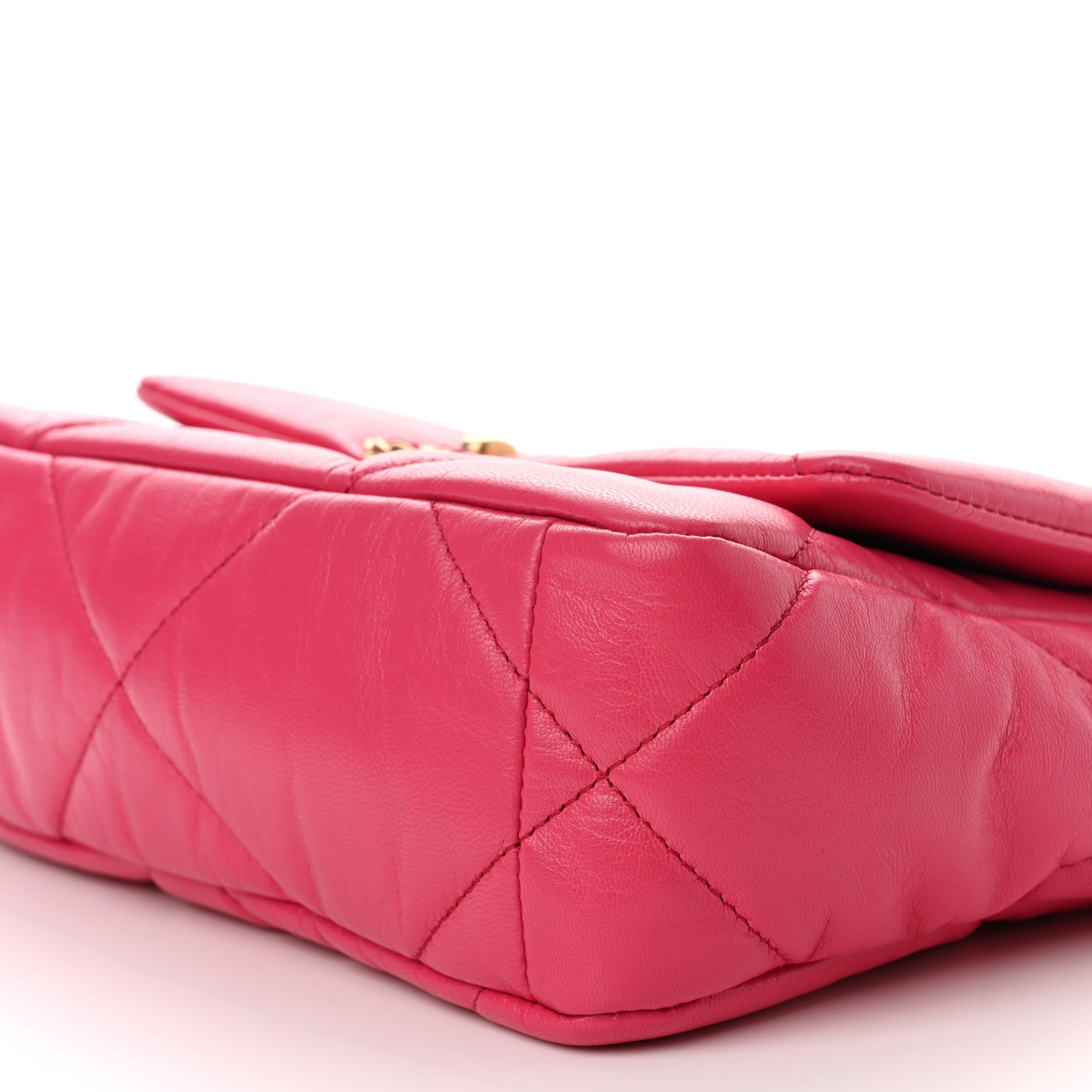 Chanel Goatskin Quilted Medium Chanel 19 Flap Dark Pink 9 of 11