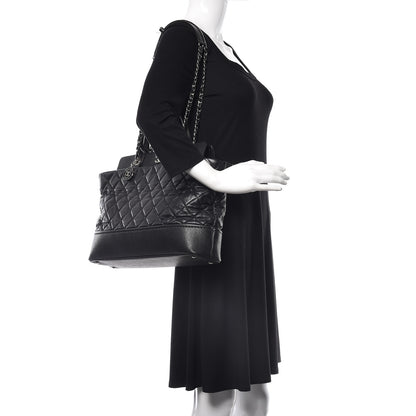 Chanel Lambskin Caviar Quilted Bi Coco Large Shopper Tote Black 3 of 10