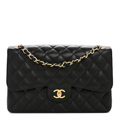 Chanel Caviar Quilted Jumbo Double Flap Black 1 of 14