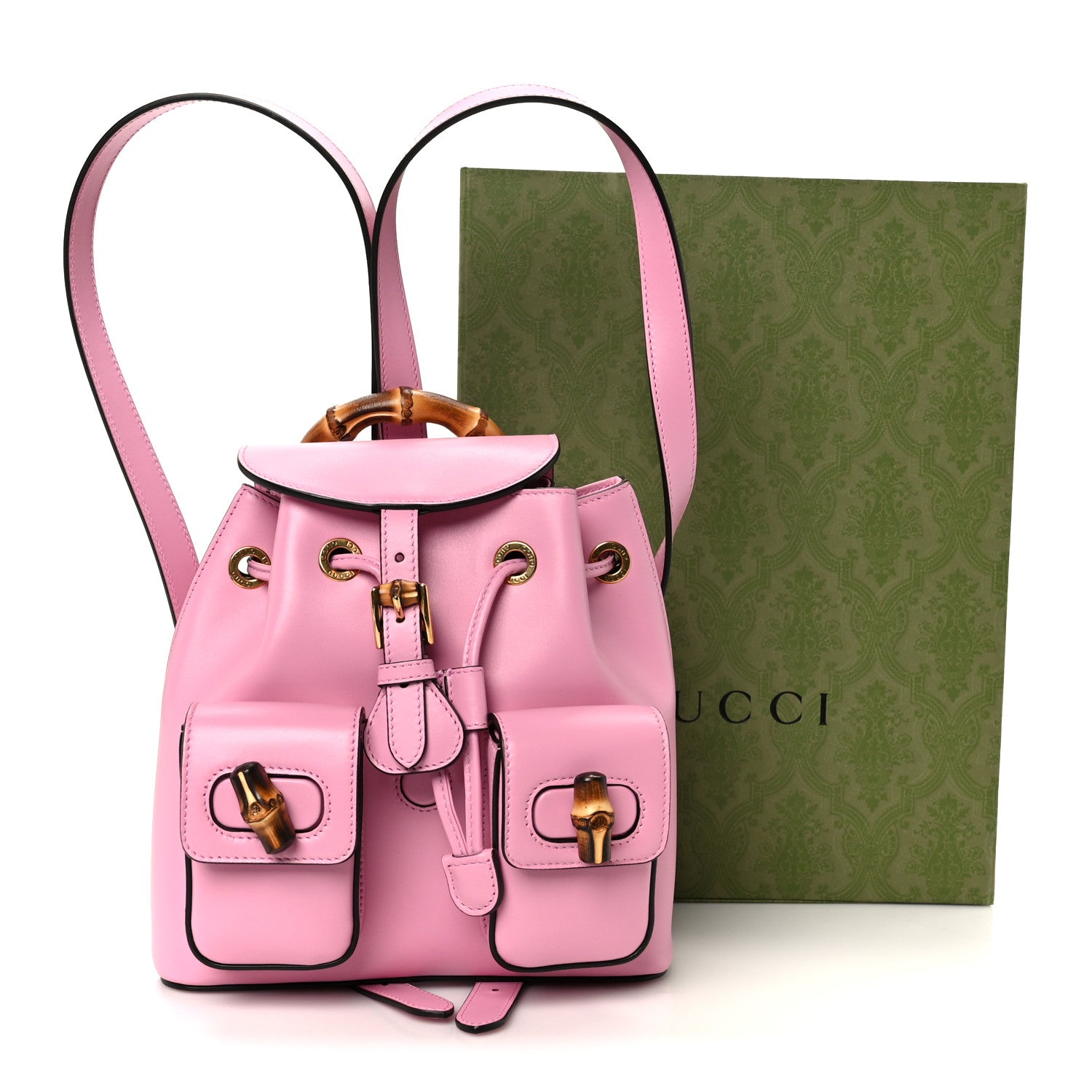 Gucci Calfskin Bamboo Backpack Glossy Pink 1824621 – FASHIONPHILE