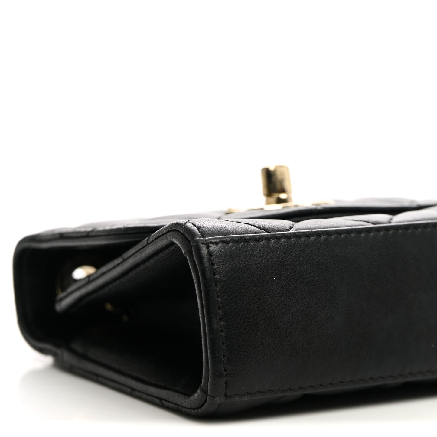 Lambskin Quilted Mini Trendy CC Clutch With Chain Black