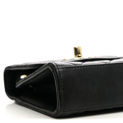Chanel Lambskin Quilted Mini Trendy CC Clutch With Chain Black 9 of 10