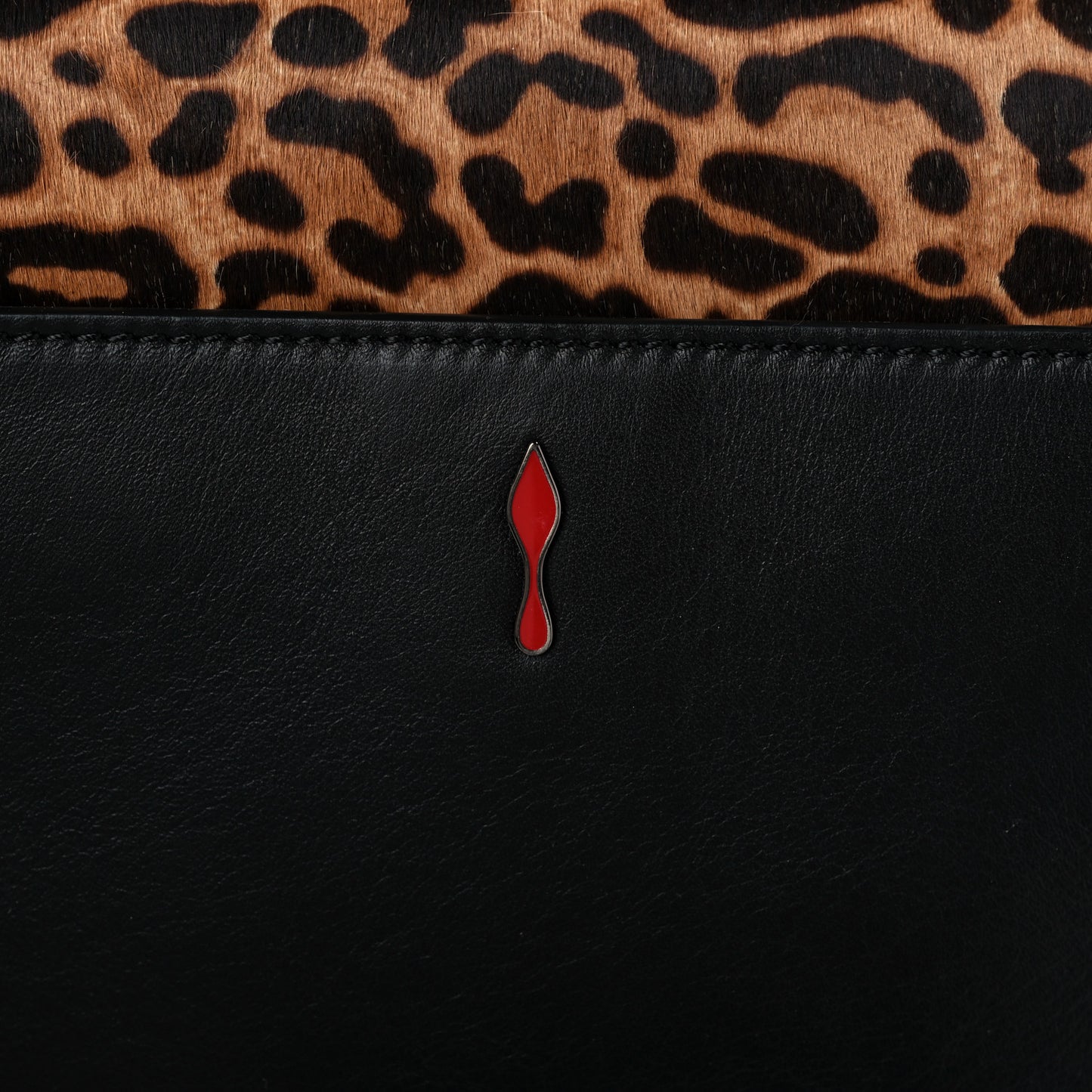 Pony Hair Leopard Print Rougissime Clutch